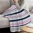 thumbnail image 3 of Pink Grey Striped Blanket Soft Cozy Warm Throw Blanket for Couch, Plush Fuzzy Flannel Fleece Blankets for Sofa, Farmhouse Stripes Modern Abstract Art Bed Blankets Lightweight Gifts for Women, 40"x50", 3 of 9