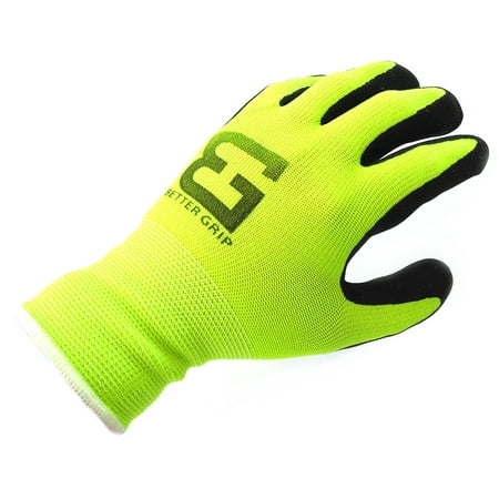 

Better Grip Ultra Thin Sandy Latex Coated Gloves - XL / Hi-Vis Lime / 4 Pairs