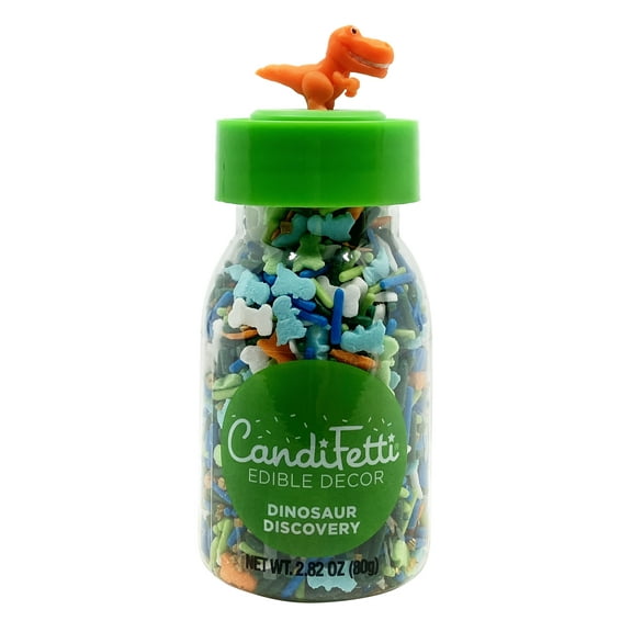 CandiFetti Edible Decor Dinosaur Discovery Multi-Color Dessert Sprinkles, 2.82 oz