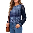 thumbnail image 4 of UVN Blouses for Women Dressy Lace Pleated Tunic Tops Casual Long Sleeve Fall Shirts, 4 of 9