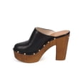 thumbnail image 4 of Liliana DF59 Women Leatherette Almond Toe Studded Chunky Heel Platform Clog, 4 of 5