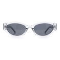 thumbnail image 3 of Womens Mod Oval Beveled Plastic Angular Fashion Sunglasses Clear - Black, 3 of 8