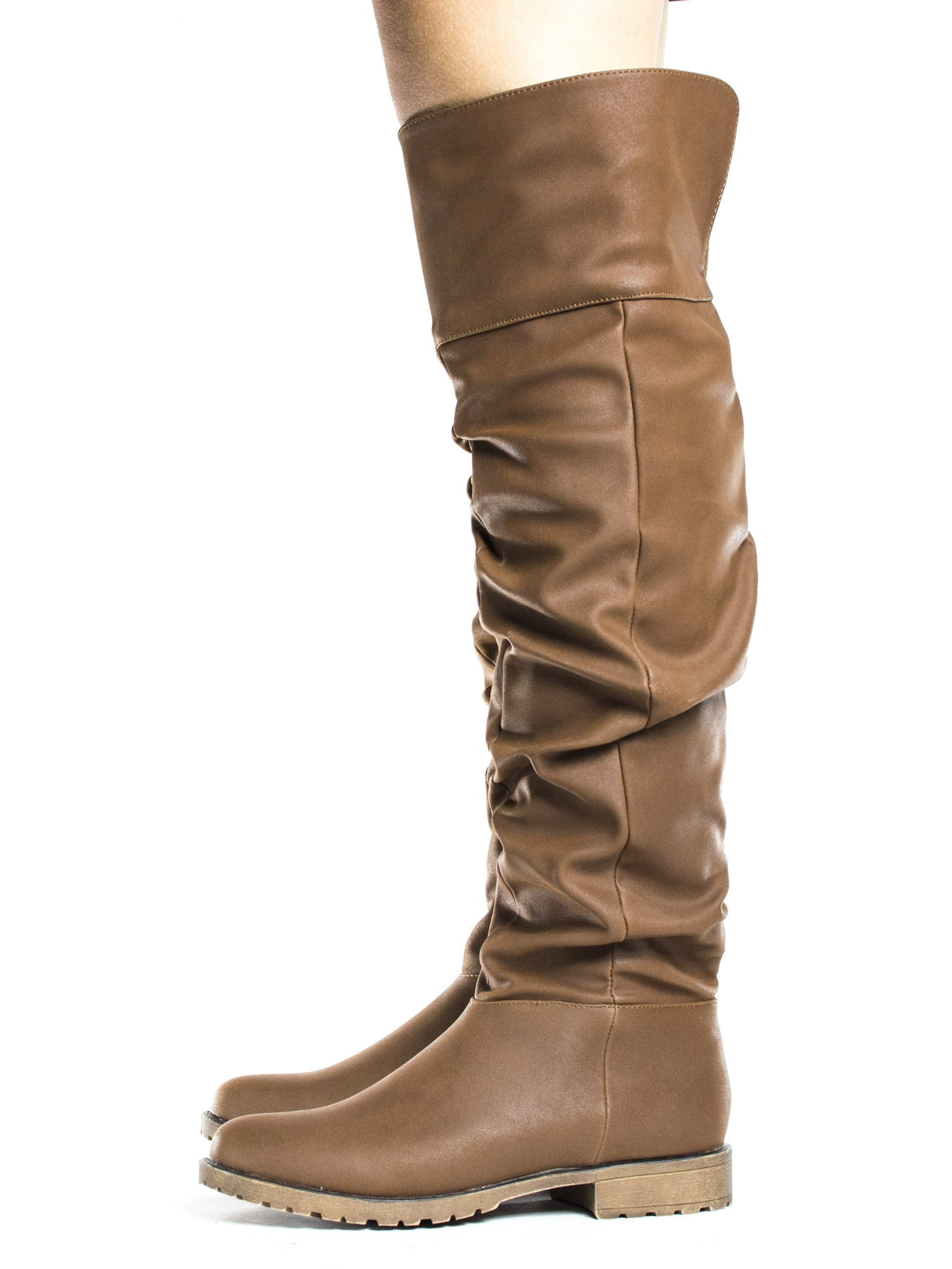 over the knee slouch flat boots