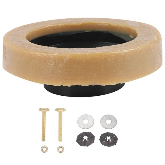 Toilet Wax Ring Kit for Floor Outlet Toilets New Install or Re- with Flange and
