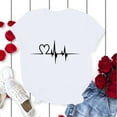 thumbnail image 4 of Adeawade Valentine'S Day T Shirts For Women Short Sleeve T Shirt Solid Color Heart Print Tops Round Neck Tee Casual Clothes Xl White, 4 of 6