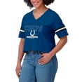 thumbnail image 4 of Women's WEAR by Erin Andrews Royal Indianapolis Colts Color Block Boxy Modest Crop V-Neck T-Shirt, 4 of 4