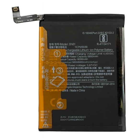 Battery Compatible with Xiaomi Bn61 6000mah Poco X3