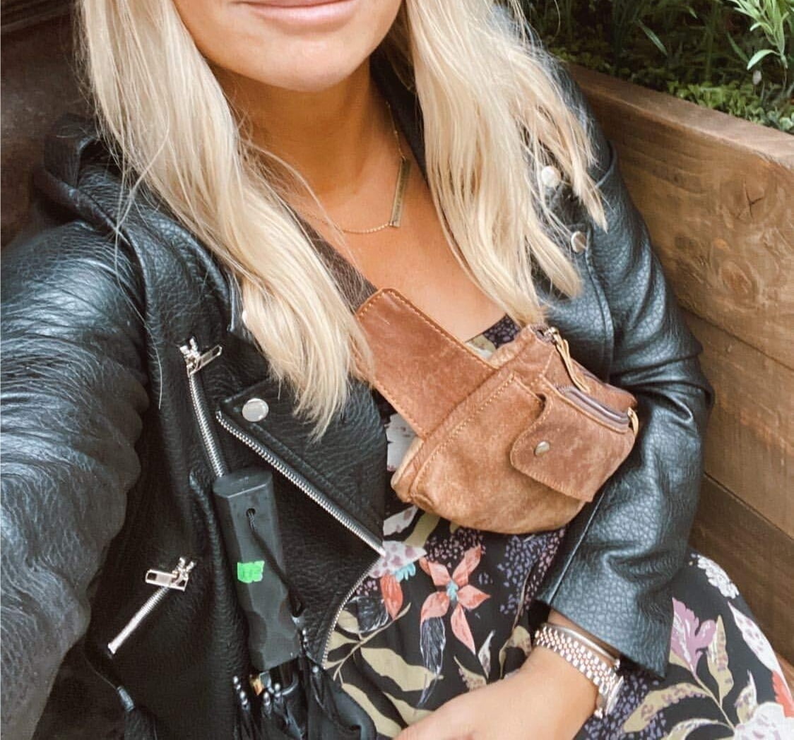 Fanny Pack Genuine Leather Belt Bag for Women or Men