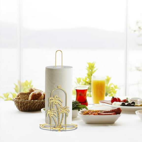 PAMINGONO 1Pcs Golden Iron Tissue Holder for Decorative Use in Kitchens and Bathrooms