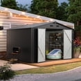 thumbnail image 4 of Aoxun 10 x 8 ft Outdoor Storage Shed with Floor, Metal Tool Shed with Door and Lock for Garden,Black, 4 of 8