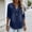 c01Blue, variant on Women's Denim Blouse Casual V Neck 3/4 Sleeve Loose Tunic Top Trendy Washed Jean Shirt With Side Slit Silver XL