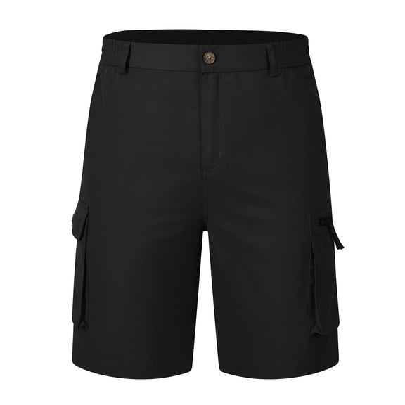 Kudavo Men's Hiking Cargo Shorts Lightweight Outdoor Shorts for Men Trip Golf Camping Casual with 6 Pockets Black 34