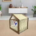 thumbnail image 3 of Spring Pet House, Hydrangea on Branches Thriving Nature Illustration on Off White Backdrop, Outdoor & Indoor Portable Dog Kennel with Pillow and Cover, 5 Sizes, Yellow Green Off White, by Ambesonne, 3 of 5