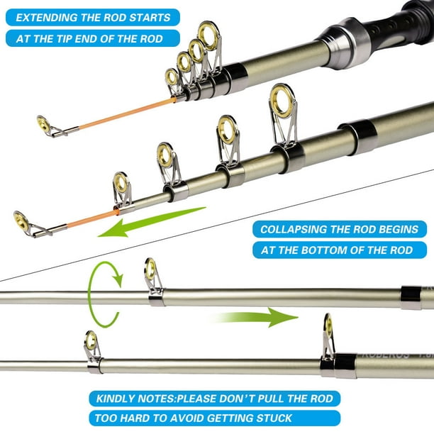 Carbon Fiber Telescopic Fishing Rod Pole Heavy Duty Sea Saltwater  Freshwater USA