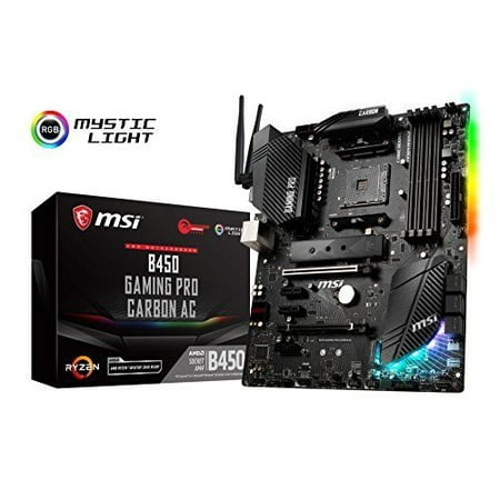 MSI B450 GAMING PRO CARBON AC Desktop Motherboard - AMD B450 Chipset - (Best Chipset For Gaming 2019)