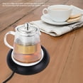 thumbnail image 4 of Mini USB Heated Coaster Wood Grain Cup Warmer Heat Beverage Mug Mat Office Tea Coffee Heater Pad[Dull Black Style], 4 of 9