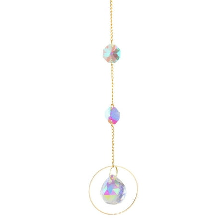 

HOTYA Moon Star Crystals Wind Chime Prism Sun Catchers Handmade Garden Hanging Pendant Suncatcher Ornament Home Decor