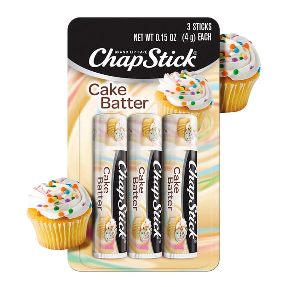ChapStick Cake Batter Limited Edition Flavored Lip Balm Tubes - 0.15 Oz (Pack of 3)