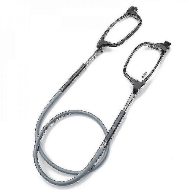 Gafas de lectura de alta calidad con absorción magnética TR, para colgar en el cuello, con aumento de 2,0, color gris