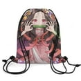 thumbnail image 2 of Kamado Nezuko Drawstring Backpacks Gym Athlete Bag Draw String Bags for Sports, Travel, Swimming, Beach, 2 of 8