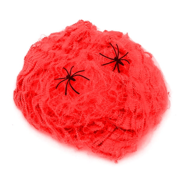 Sonducket Web Prop Halloween Elástico Web Decoración Fiesta Scary Insect Cobweb Network para Bar Home, Red Disfraces de disfraces Rojo Sonducket AP003134-05