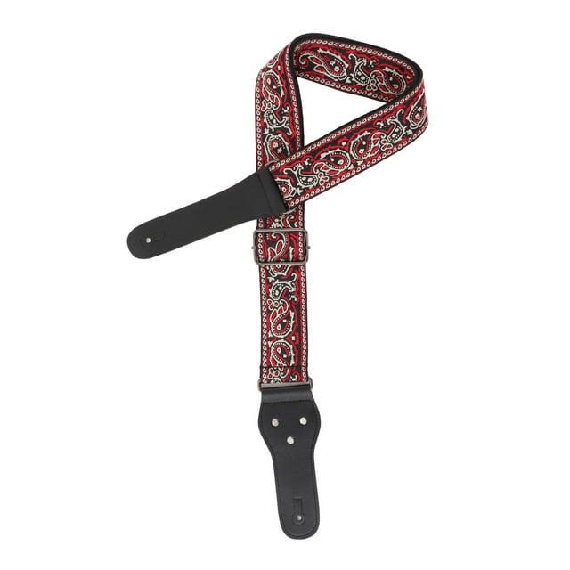 Nylon Guitar Strap Guitar Strap Non Slip Buckle Electric Guitar Strap Adjustable Nylon Embroidered Shoulder Strap With Non Slip BuckleRed Grey