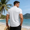 thumbnail image 5 of Men’s Short Sleeve Polo Shirt with Pocket Classic Fit Soft Cotton Material Three Button Placket Collar, 5 of 7