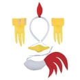 thumbnail image 3 of Conjunto de aro con cabeza de pollo de Pascua, accesorios para disfraz de pollo, disfraz de animal de granja para 5 piezas, 3 of 7