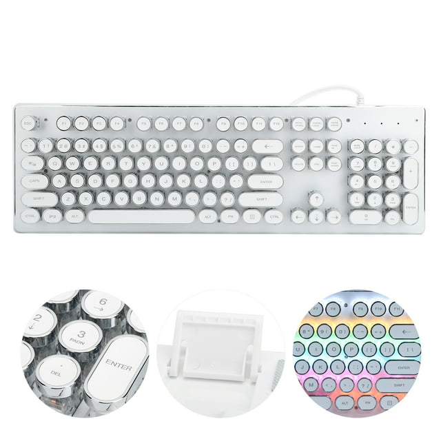Gaming Mechanical Keyboard Key Click with 104 Keys Mixed Light Retro Design for Computer Accessory