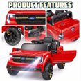thumbnail image 3 of Funcid 24V Ride on Toys, Licensed Ford Maverick Lariat 4WD Ride on Cars with Remote Control for Kids 3-5 Aged, Single Seater Electric Car Pickup Truck with Bluetooth, Music & Large Trunk, Red, 3 of 8