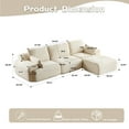 thumbnail image 3 of Miekor Modern Memory Foam Compressed Sofa,Large Sectional Couches for Living Room,Pet-Friendly Cloud Modular Sectional Sofa,Corduroy Fabric,Extra Deep Loveseat,No Assembly required, BEIGE MK1703, 3 of 12