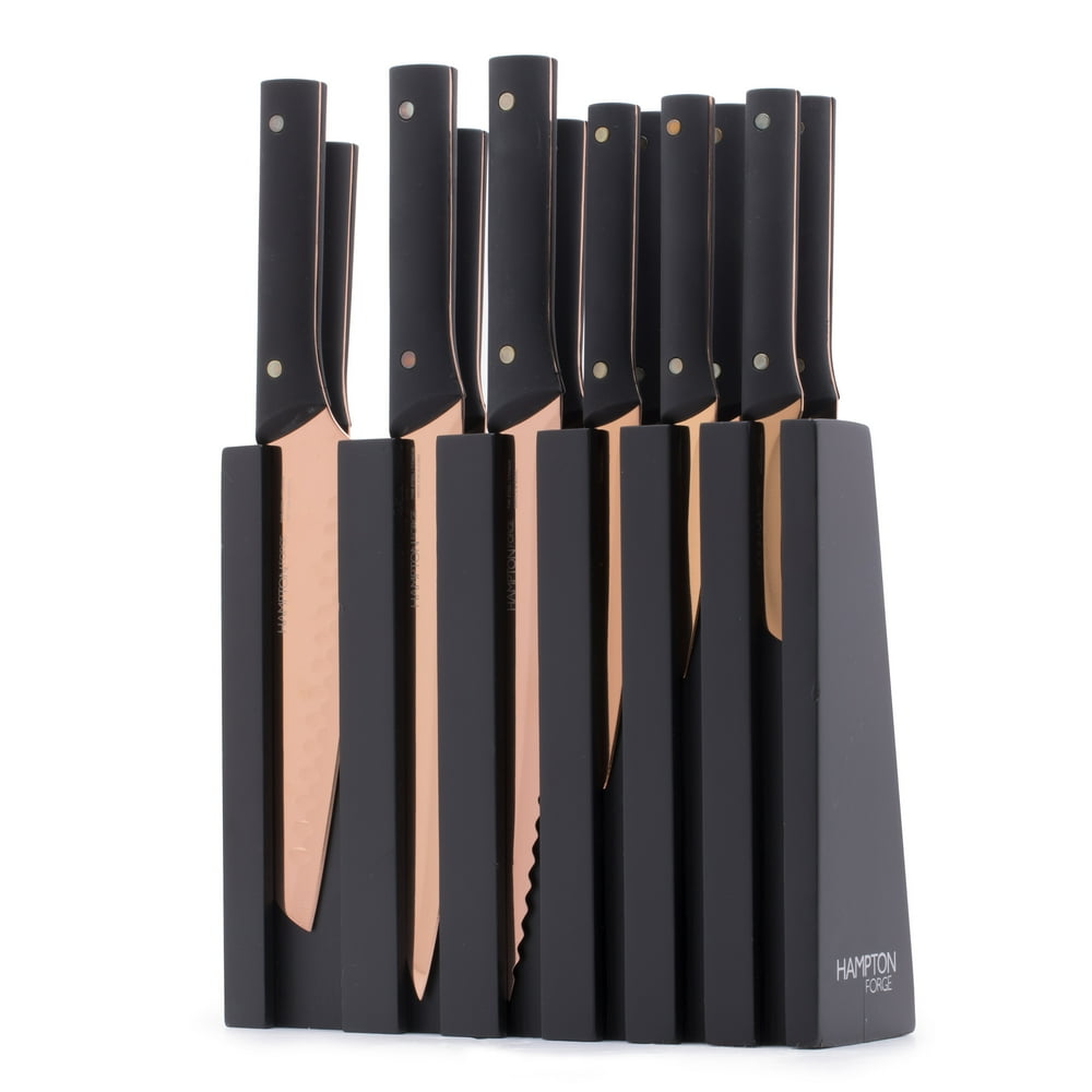 Hampton Signature⢠Knight Copper - 13 Piece Knife Block Set, Titanium, Full Tang - Walmart.com