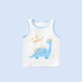 thumbnail image 2 of Tisuna Boys Tops Toddler Cartoon Print Sleeveless Crew Neck Shirts Soft Stretch Summer Kids Daily Wear Sky Blue Size 5-7 Years, 2 of 3