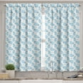 thumbnail image 2 of Ambesonne Animal Cartoon Valance & Curtain, Happy, 55"x30", Pale Blue Sky Blue White, 2 of 6