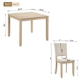 thumbnail image 2 of HSUNNS Dining Table Set for 4, 34.5" Square Wooden Kitchen Table Sets with Upholstered Seats Chairs, 5-Piece Dining Room Table Set for Small Space, Breakfast Nook, Light Oak, 2 of 9