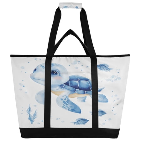 Large Hand-held Ice Pack Picnic Bag Insulation and Refrigeration Suitable for Shopping Picnics and Camping Sea Turtle Sticker