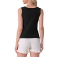 thumbnail image 3 of INSPIRE CHIC Women's Tank Top Round Neck Sleeveless Solid Layer Camisole S Black, 3 of 5