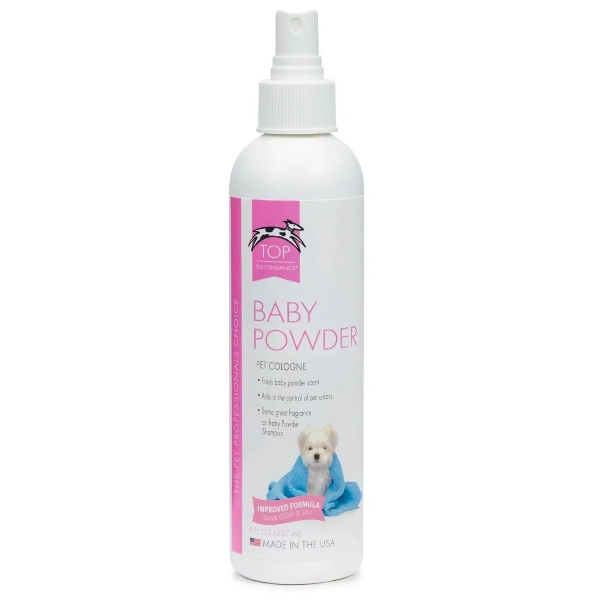 Dog Cat Puppy Kitten Pet Grooming Cologne Mist Baby Powder Scent (8 ounce Spray Bottle)