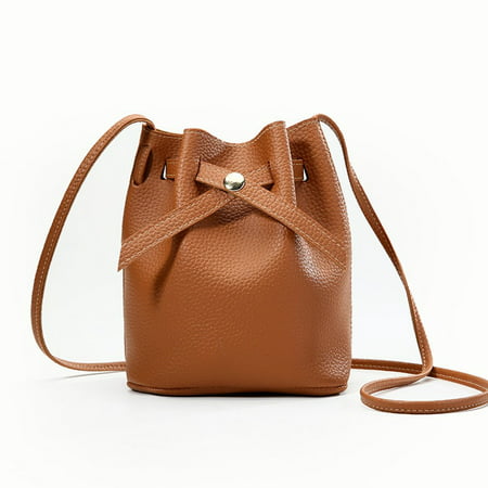 Bucket Bag Ladies Crossbody Bag All Match Clothes PU Leather Shoulder ...