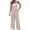 Khaki jumpsuits for women, variant on Wycnly Jumpsuits for Women Dressy Loose Wide Leg Spaghetti Strap Jumpsuits with Pocket Summer Sleeveless Crewneck Solid Long Formal Rompers Black xl