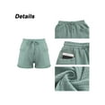 thumbnail image 4 of Orqqct Women Linen Solid Drawstring Pockets Flax Casual Shorts, 4 of 5