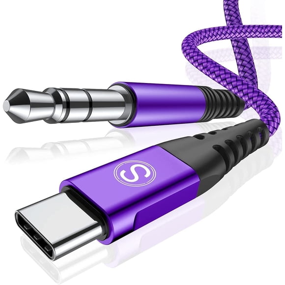 Cable auxiliar de audio USB tipo C a 3,5 mm Sweguard de 1,8 m de largo
