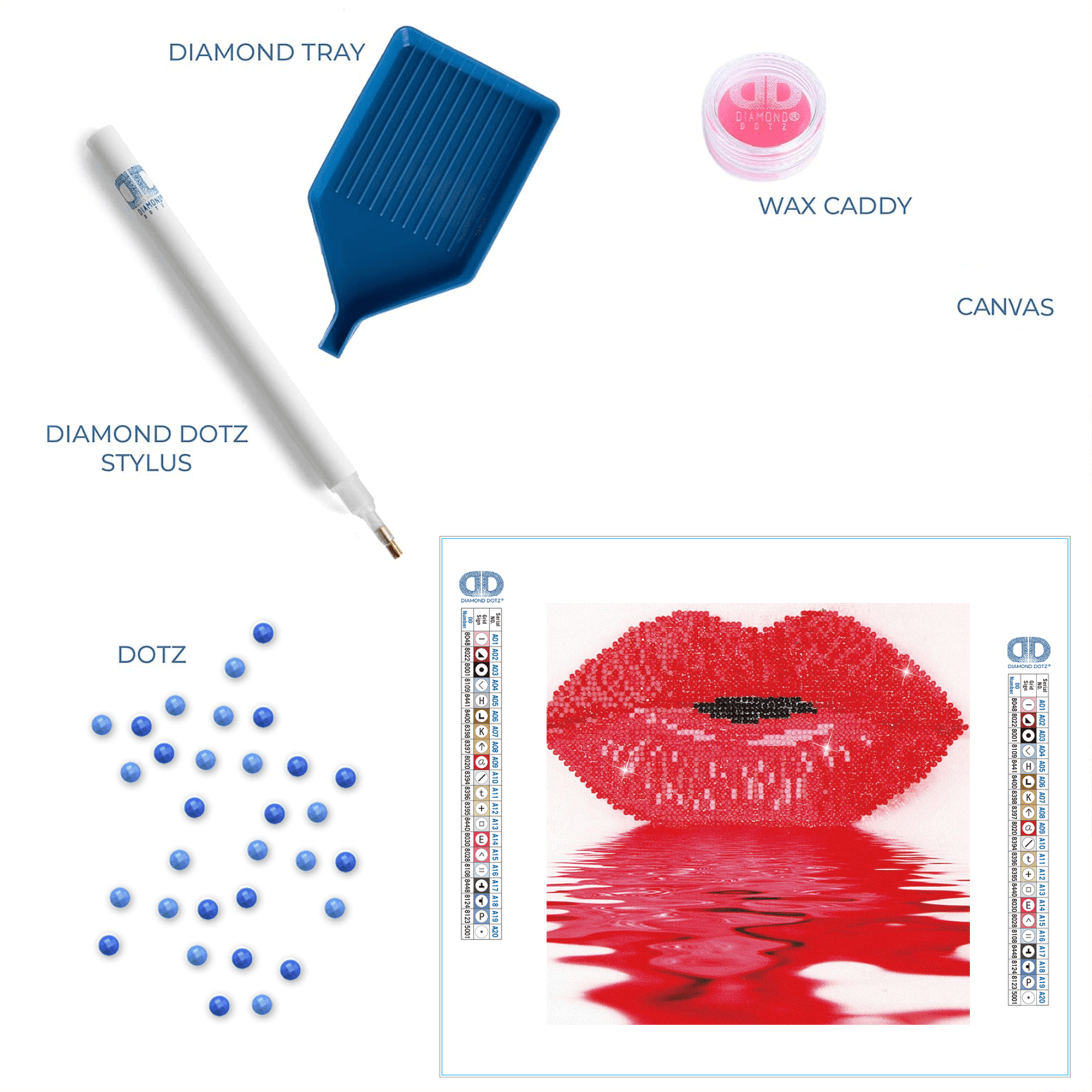 Diamond Dotz Hot Lips Diamond Painting Kits for Adults - Diamond Art Kits a Relaxing Creative Craft Kit with Dotz Gems 11.8"x11.8"
