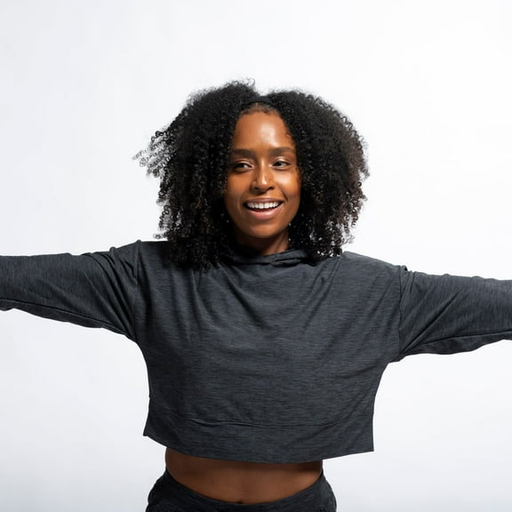 Dark Gray Crop Hoodie