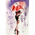 thumbnail image 2 of Kovacs, Anna Brigite 17x24 White Modern Wood Framed Museum Art Print Titled - Pretty Girl with Red Umbrella, 2 of 4