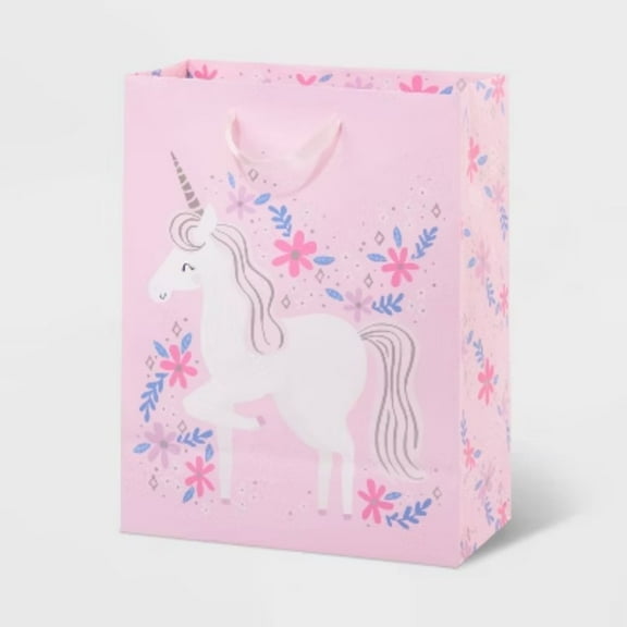Large Unicorn Birthday Gift Bag Pink