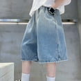 thumbnail image 5 of Kids Jorts Boys Baggy Jean Shorts Loose Fit Vintage Wide Leg Jorts Y2K Streetwear Hip Hop Casual Long Denim Shorts Teen Summer Clothes, 5 of 5