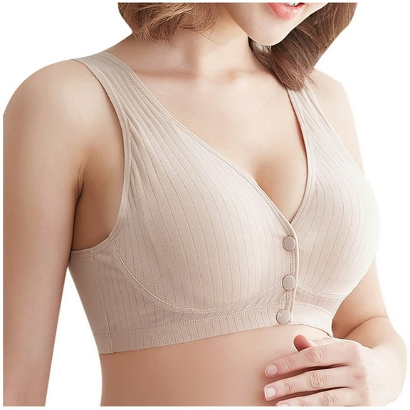 XFLWAM Women's Front Snaps Bra Comfort Everyday Sports Bras Full Coverage High Support Front Closure Bras for Women & Girls Pink 3XL