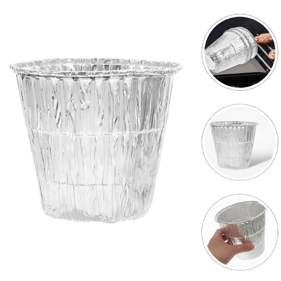 ACDANC 5pcs Disposable Grill Pans BBQ Aluminum Foil Grease Containers and Drip Pans Ideal for Kitchen and Outdoor Use