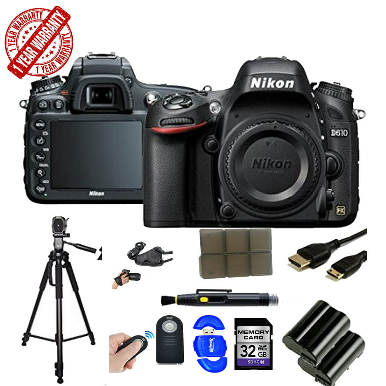 Nikon D610 24.3 MP CMOS FX-Format Digital SLR Camera (Body only) +